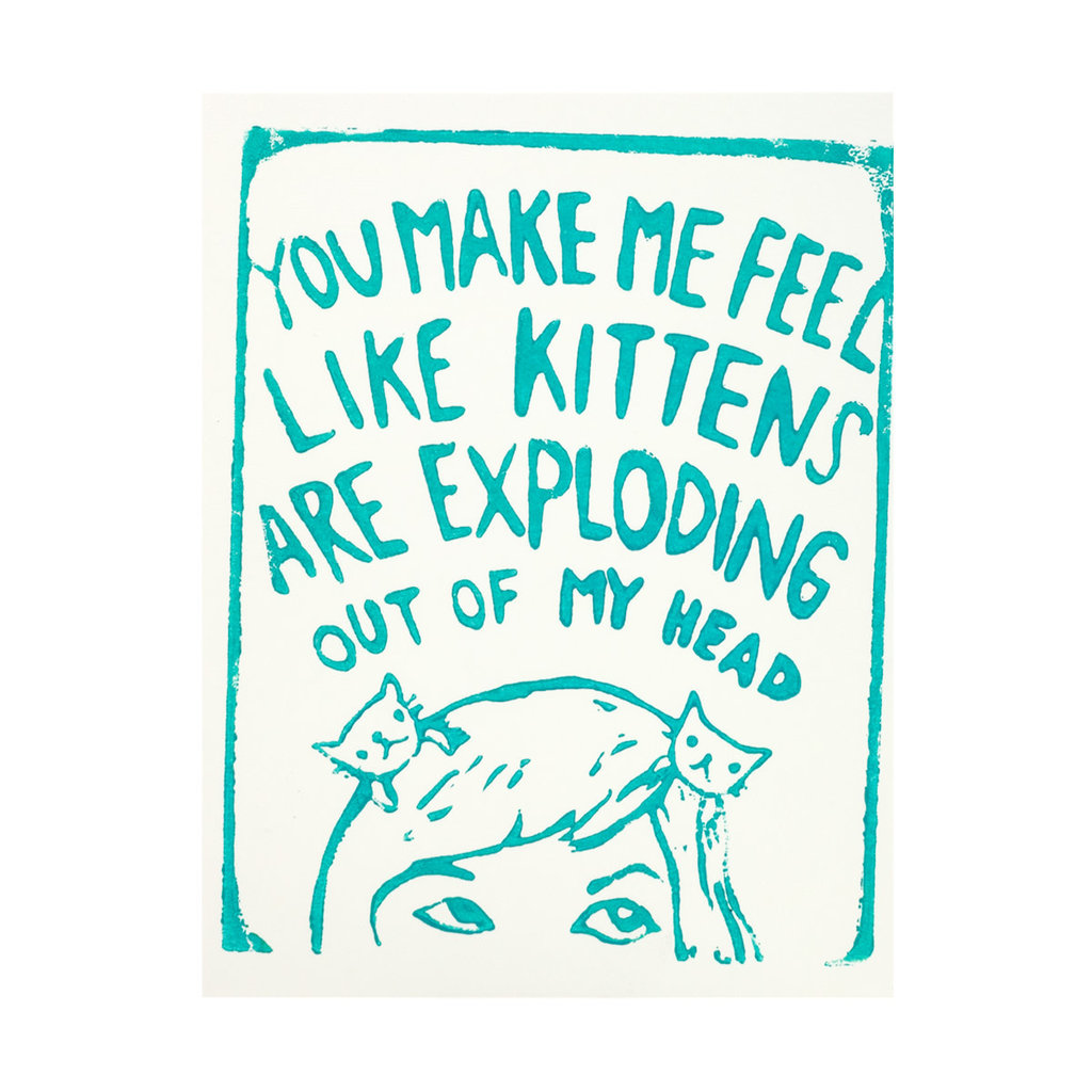 Ghost Academy Kittens Exploding Love Letterpress Card