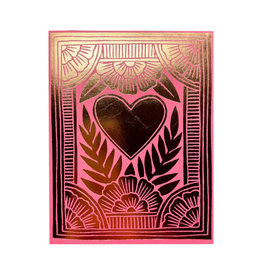 Katharine Watson Pink Heart Foil Letterpress Card