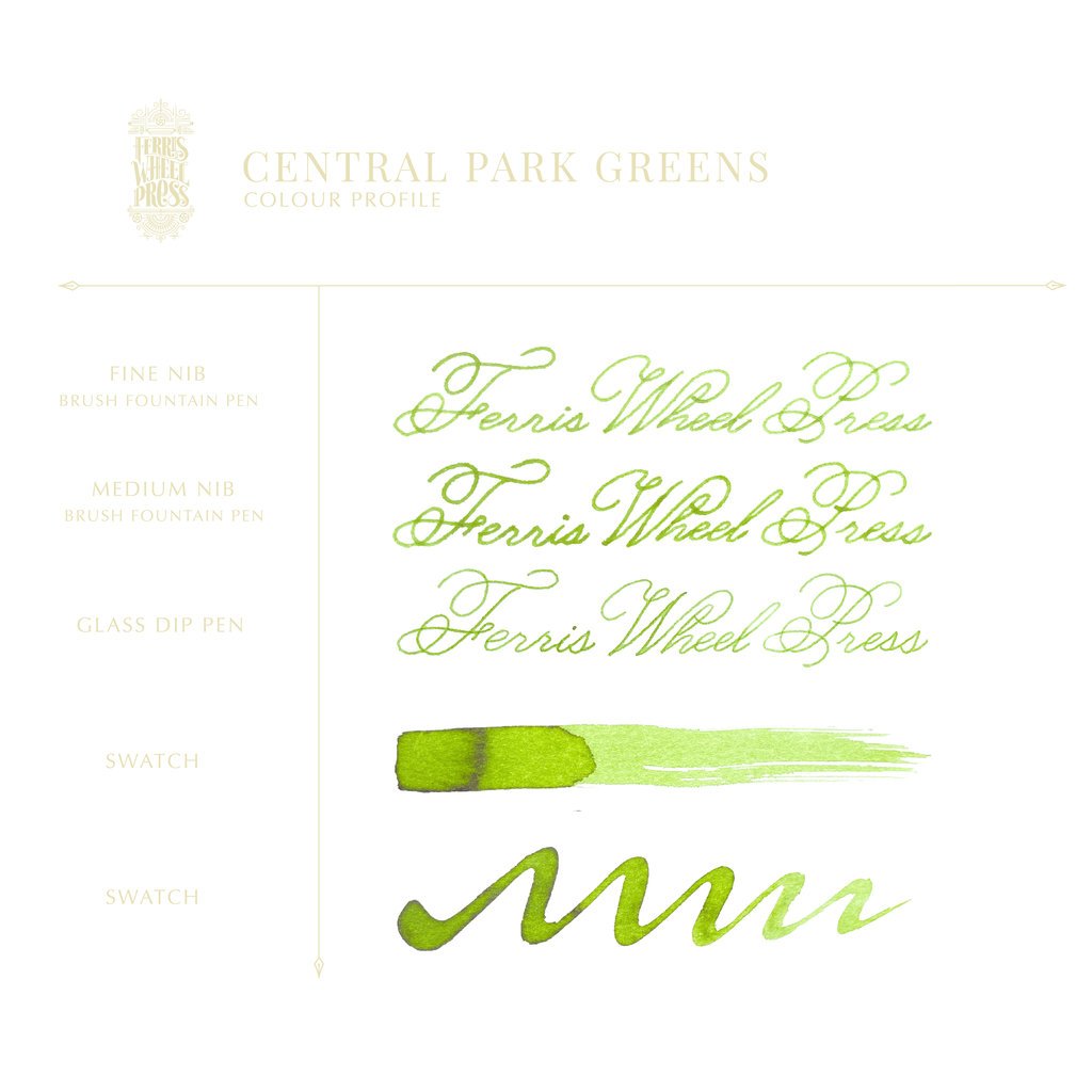 Ferris Wheel Press Central Park Green Bottled Ink 38ml