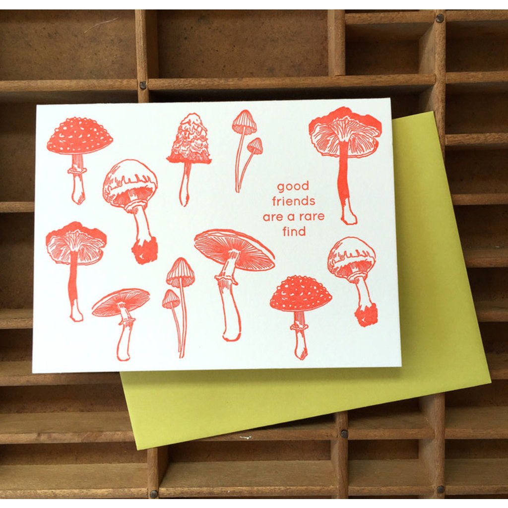 Blackbird Letterpress Mushrooms Friendship Letterpress Card