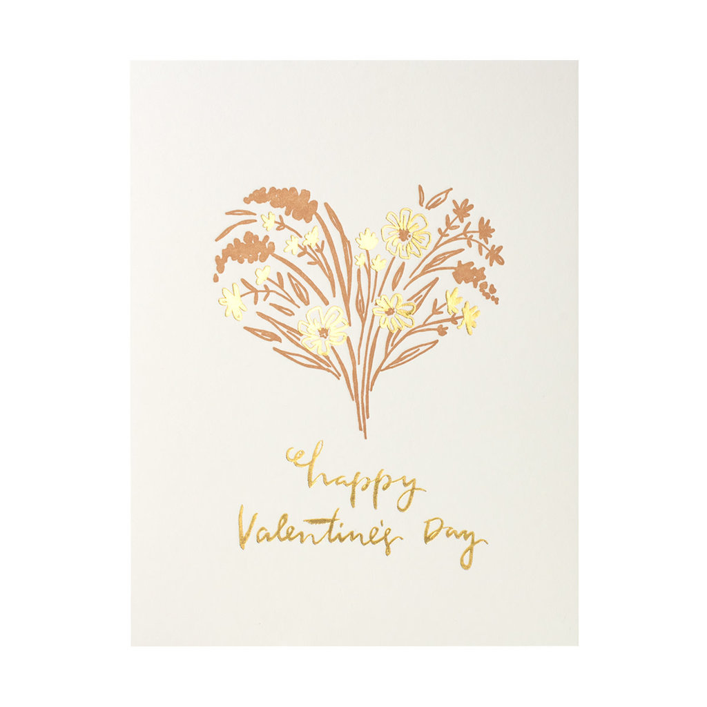 Lake Erie Design Co. Happy Valentine's Day Bouquet Letterpress Card