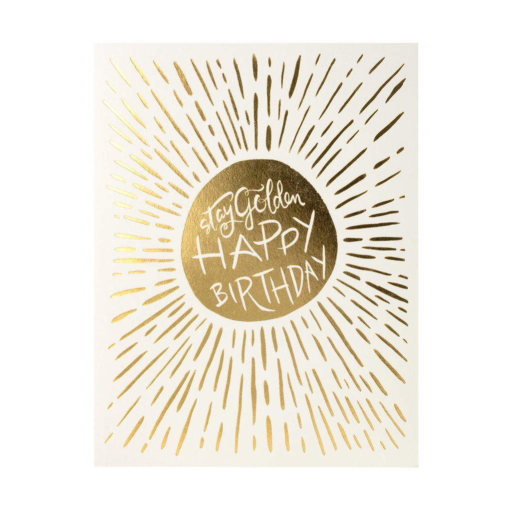 Lake Erie Design Co. Stay Golden Happy Birthday Letterpress Card