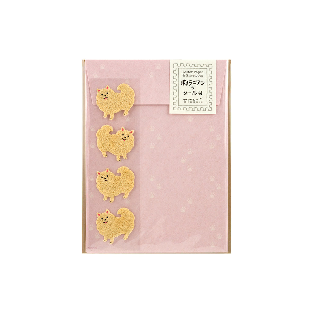 Midori Letter Set Pomeranian with Stickers