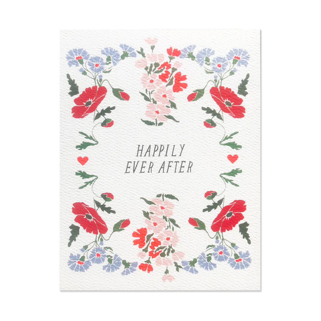 Hartland Cards Happily Ever After Cornflower & Poppy Card