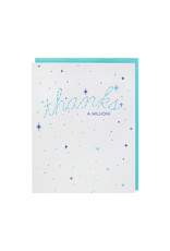 Smudge Ink Starry Thank You Letterpress Card