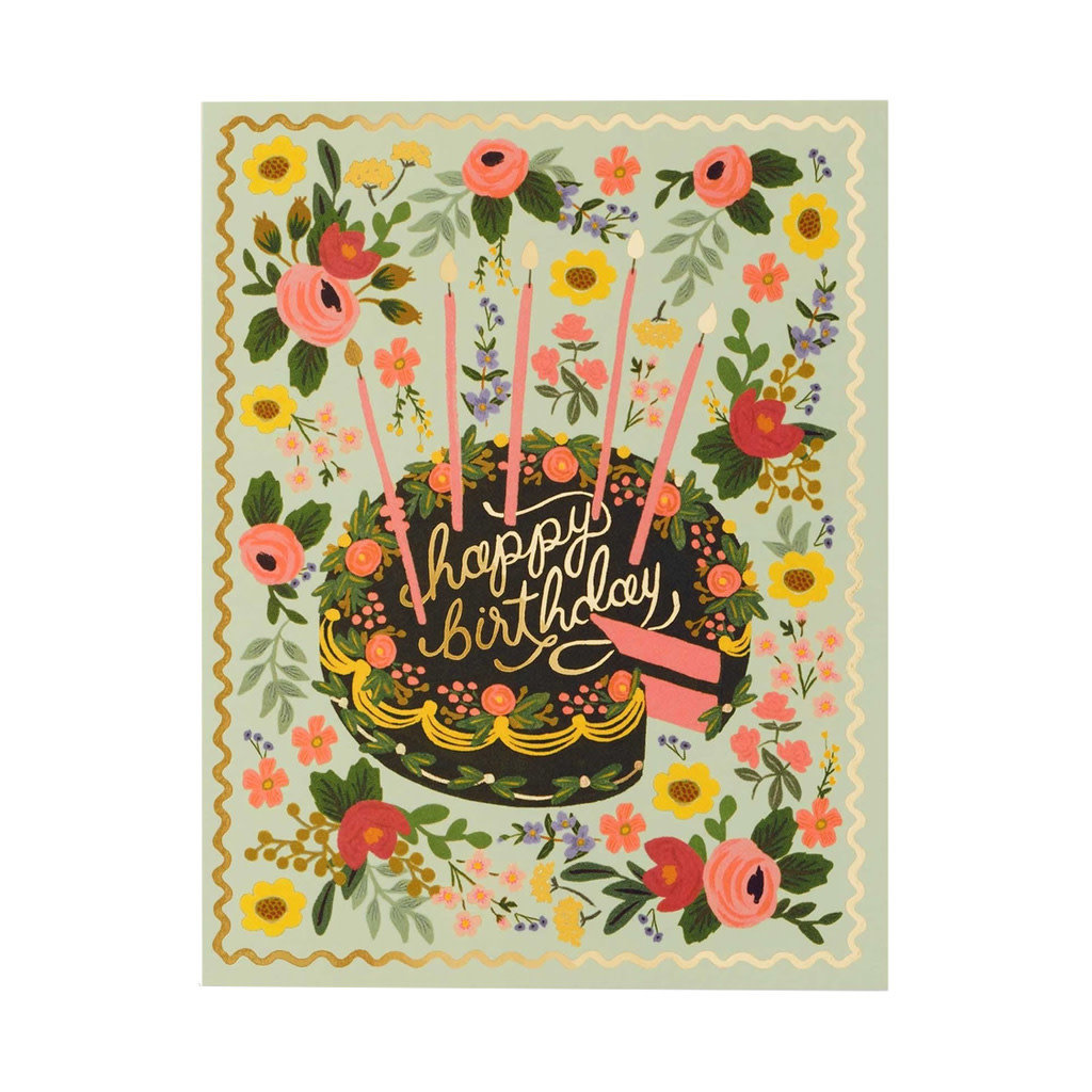 Rifle Paper Floral Cake Birthday Card