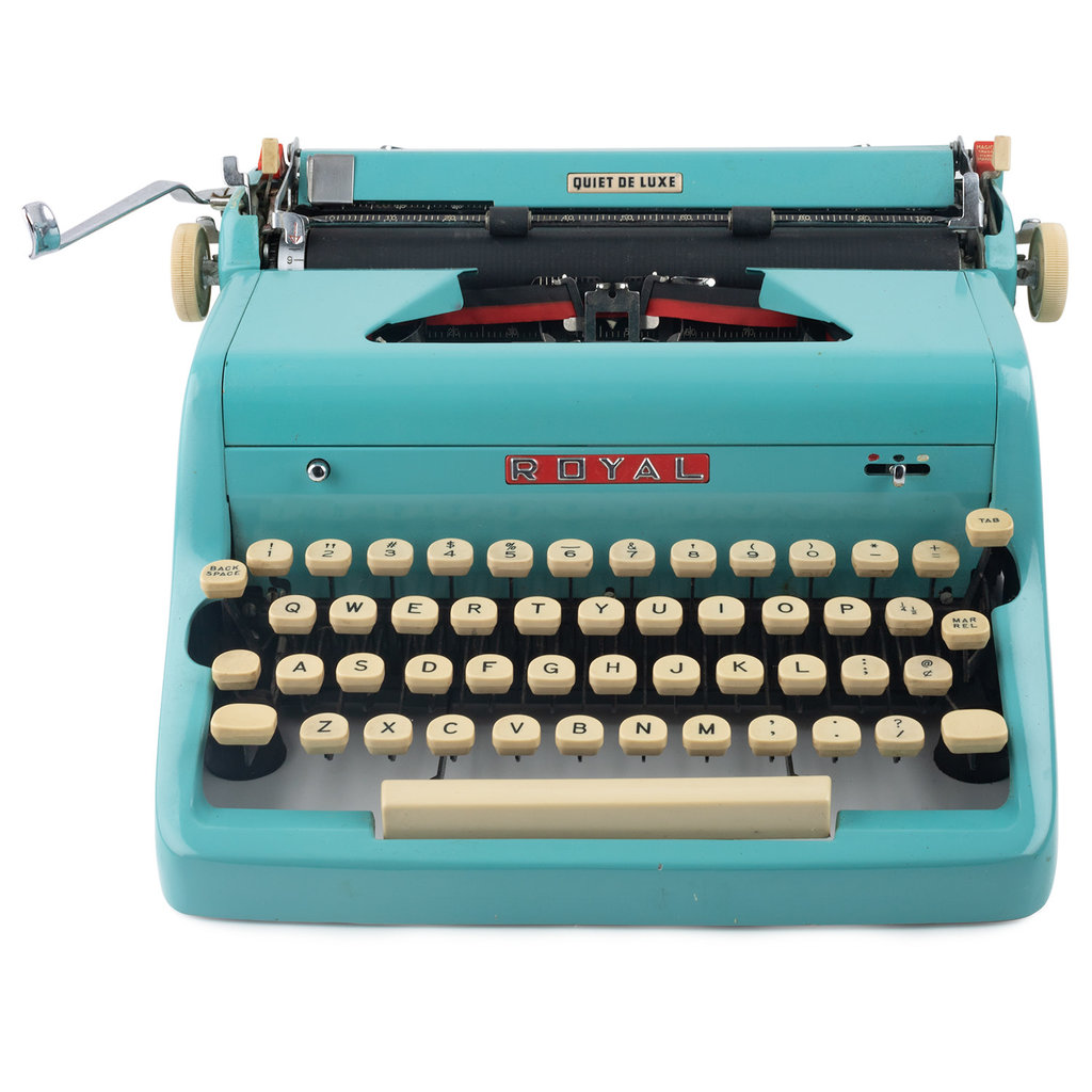 Royal Quiet De Luxe Blue Typewriter - oblation papers & press