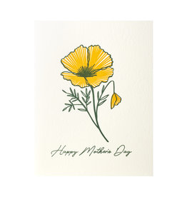 Dahlia Press Poppy Mother's Day Letterpress Card