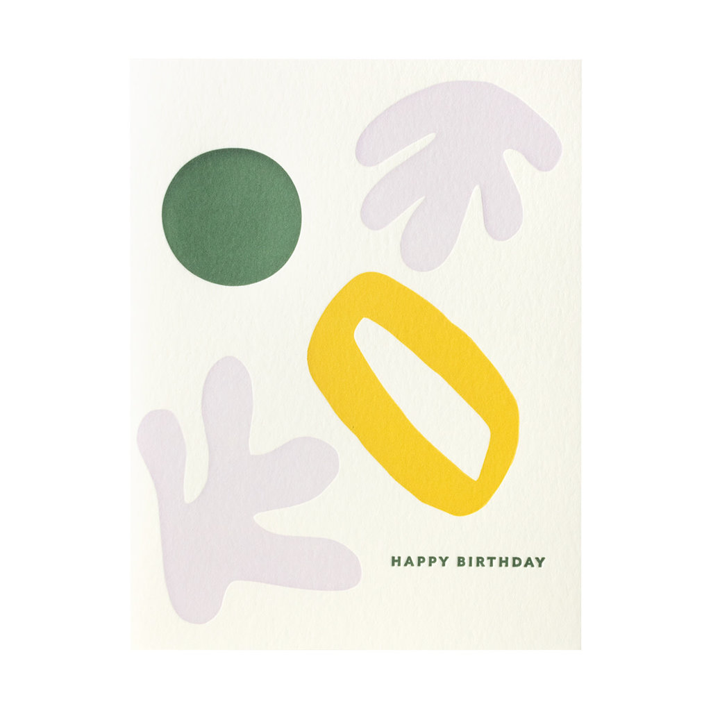 Dahlia Press Birthday Shape Letterpress Card