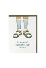 Smudge Ink Socks & Sandals Dad Letterpress Card