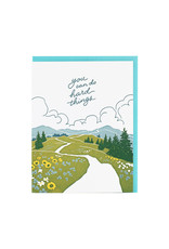 Smudge Ink Mountain Trail Support Letterpress Card
