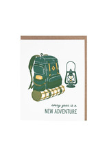 Smudge Ink Camping Adventure Birthday Letterpress Card
