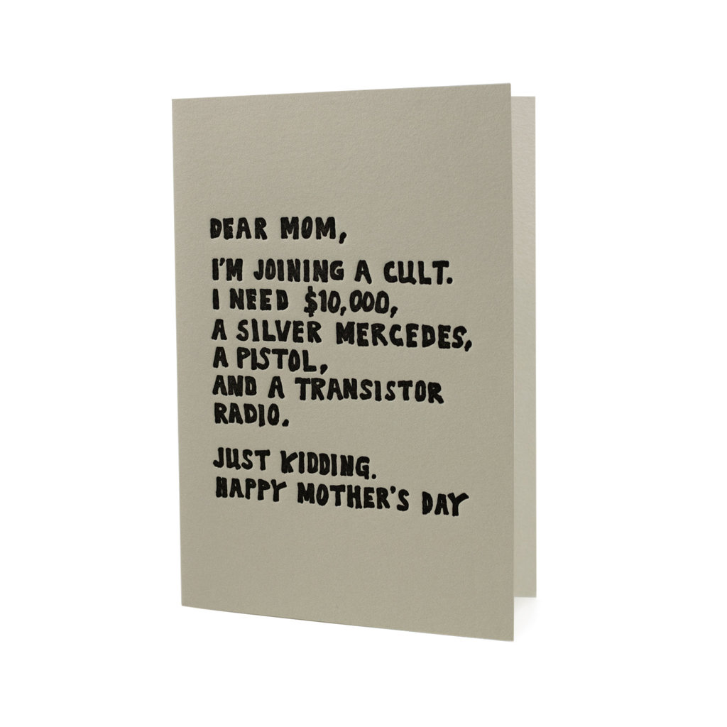 Joining a Cult Mother's Day Letterpress Card - oblation papers & press