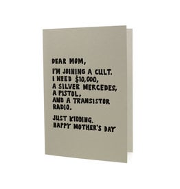 Hat + Wig + Glove Joining a Cult Mother's Day Letterpress Card