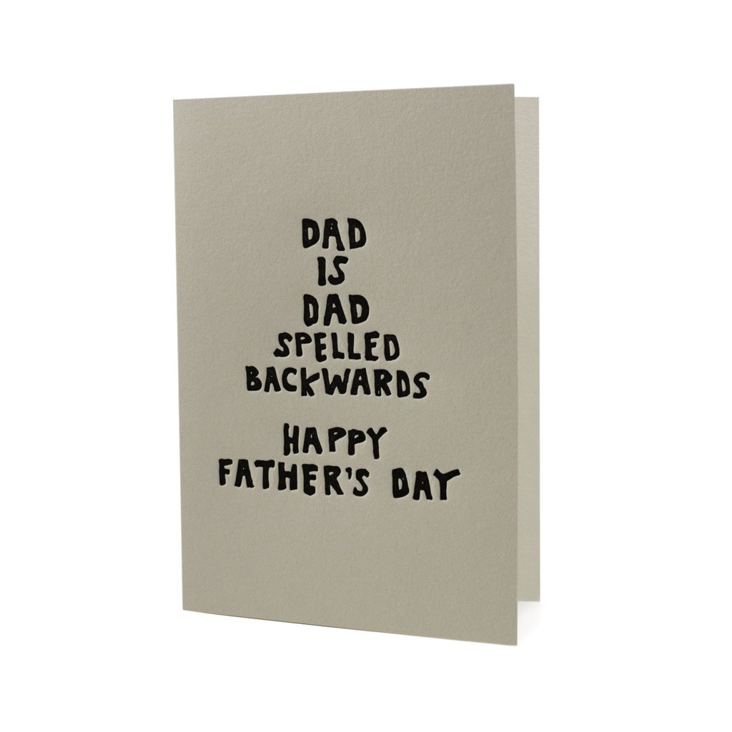 Hat + Wig + Glove Dad Spelled Backwards Father's Day Letterpress Card