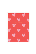 My Valentine Pink Hearts Greeting Card - oblation papers & press