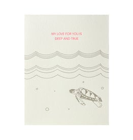 Sea Turtle Birthday Card, Letterpress Cards