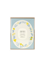 Midori Letter Set 490 Letterpress Die-Cut Wreath Blue