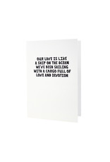 Hat + Wig + Glove Love is Like a Ship on the Ocean Letterpress Card