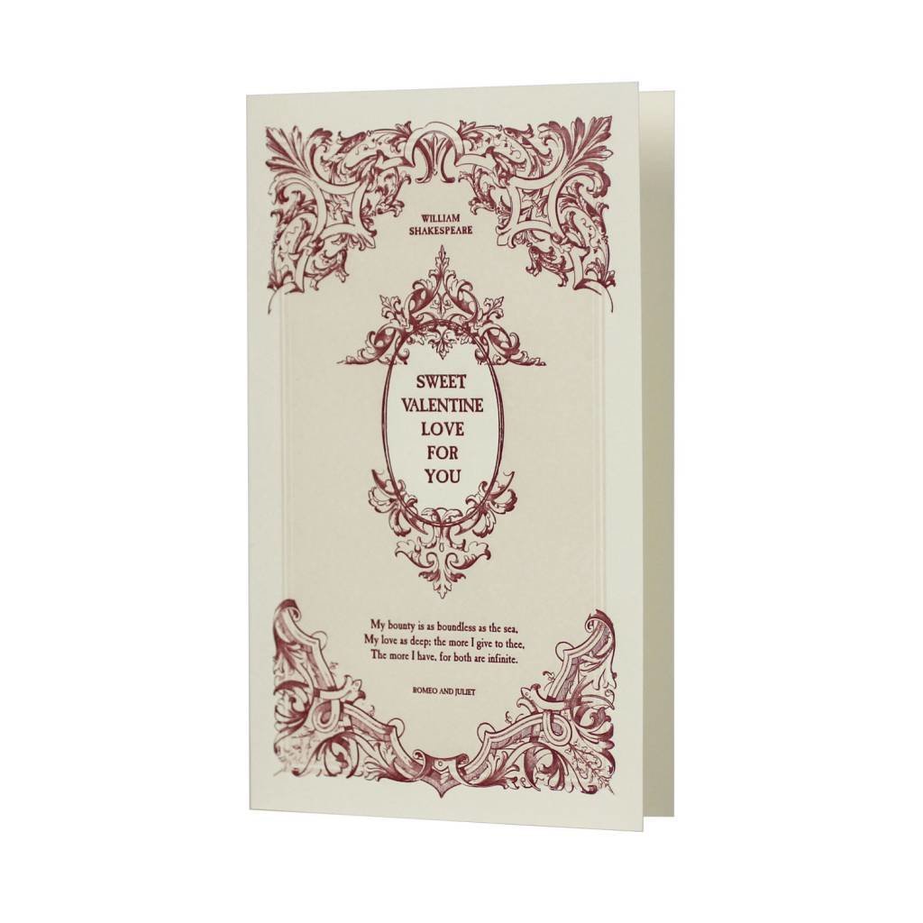 Oblation Papers & Press Sweet Valentine English Literature Letterpress Card