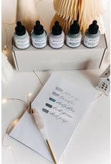 Written Word Calligraphy Ink Set of 5 Cool Tone