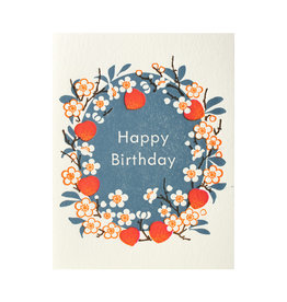 Ilee Papergoods Peach Blossom Birthday Letterpress Card