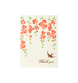 Ilee Papergoods Vine and Swallow Thank You Letterpress Card Set