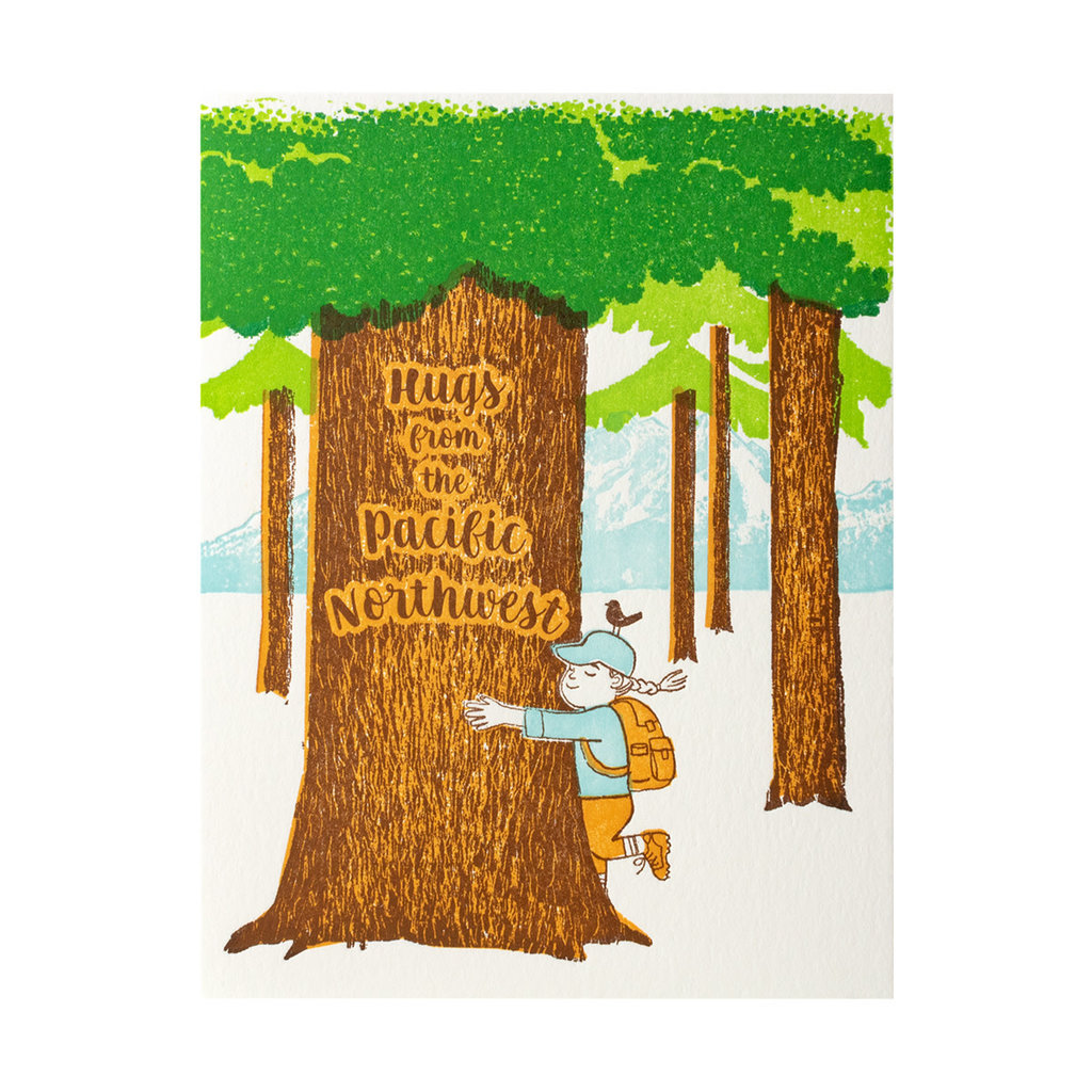 Ilee Papergoods Hugs From the Northwest Letterpress Card
