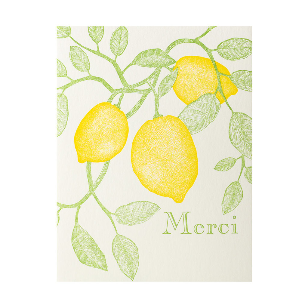 Painted Tongue Press Meyer Lemon Thank You Letterpress Card