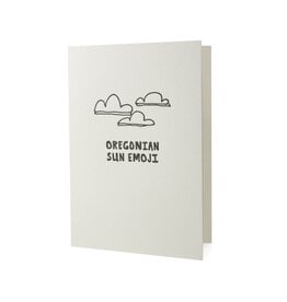 Hat + Wig + Glove Oregonian Sun Emoji Letterpress Card