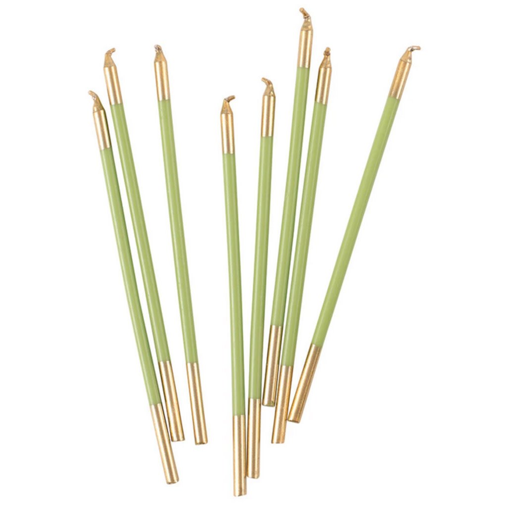 Caspari Birthday Candle Slims - Moss Green