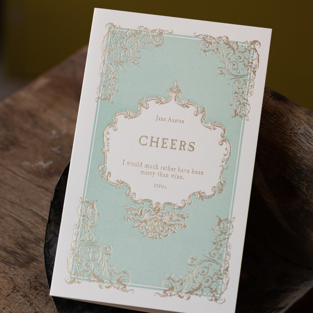 Oblation Papers & Press Cheers English Literature Letterpress Card