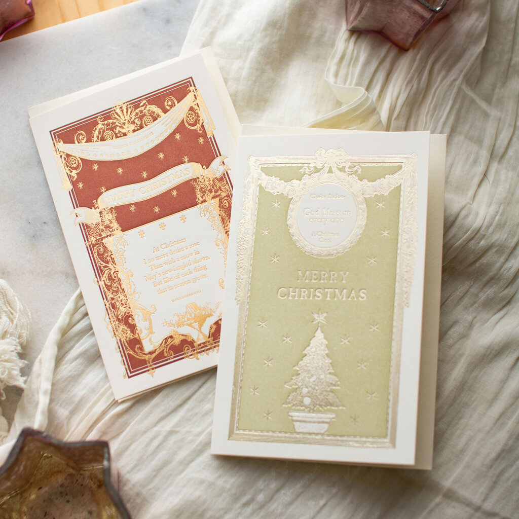 Oblation Papers & Press Merry Christmas English Literature Letterpress Card