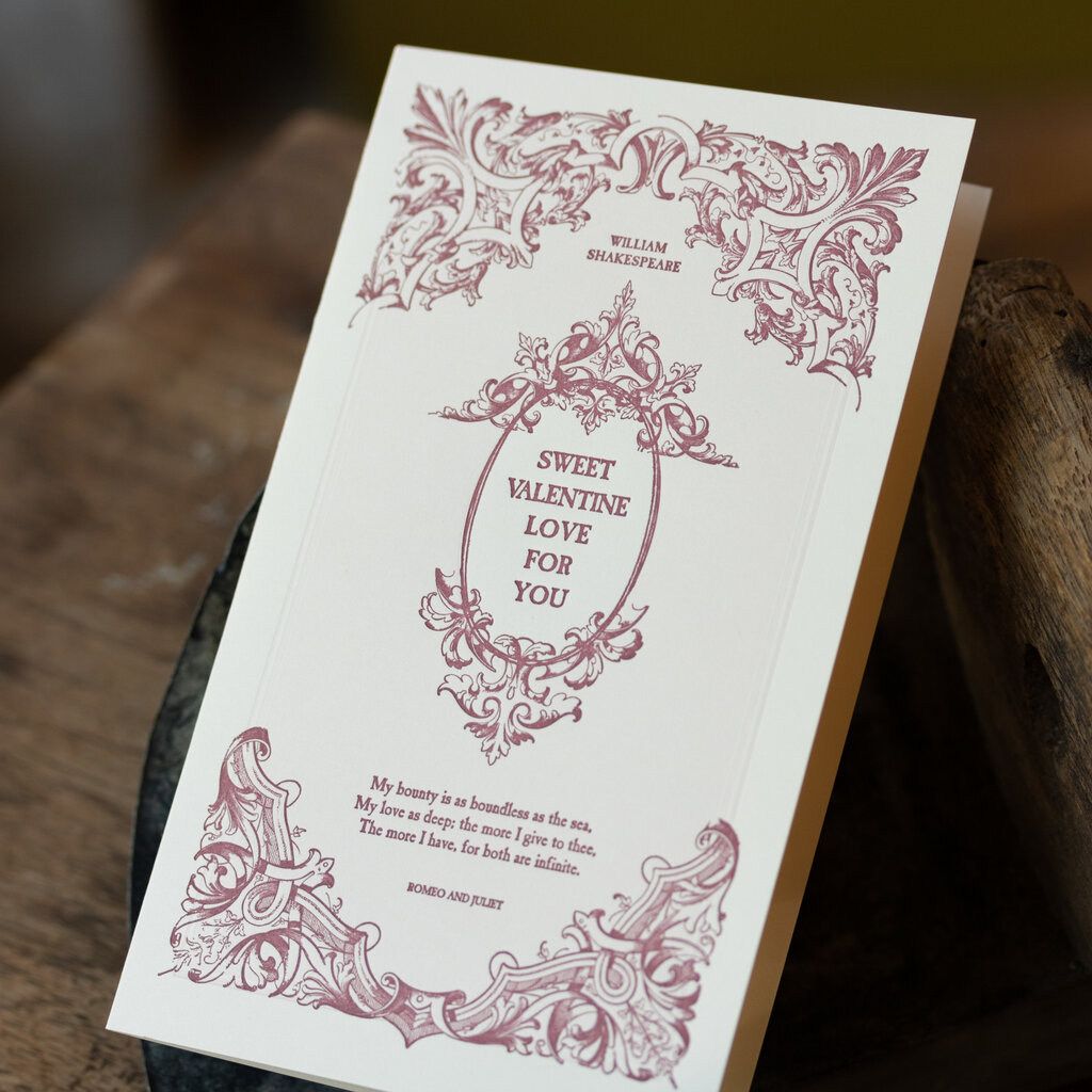 Oblation Papers & Press Sweet Valentine English Literature Letterpress Card