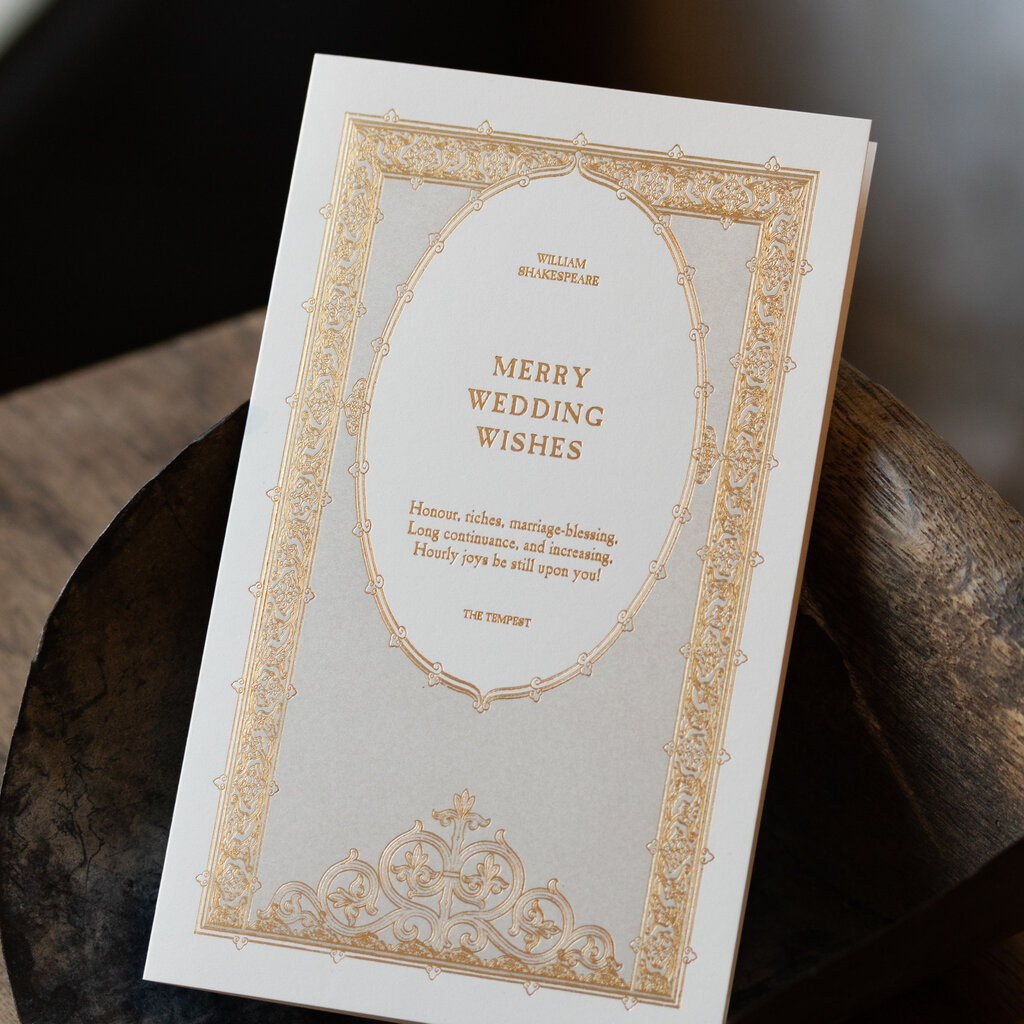 Oblation Papers & Press Wedding Wishes English Literature Letterpress Card