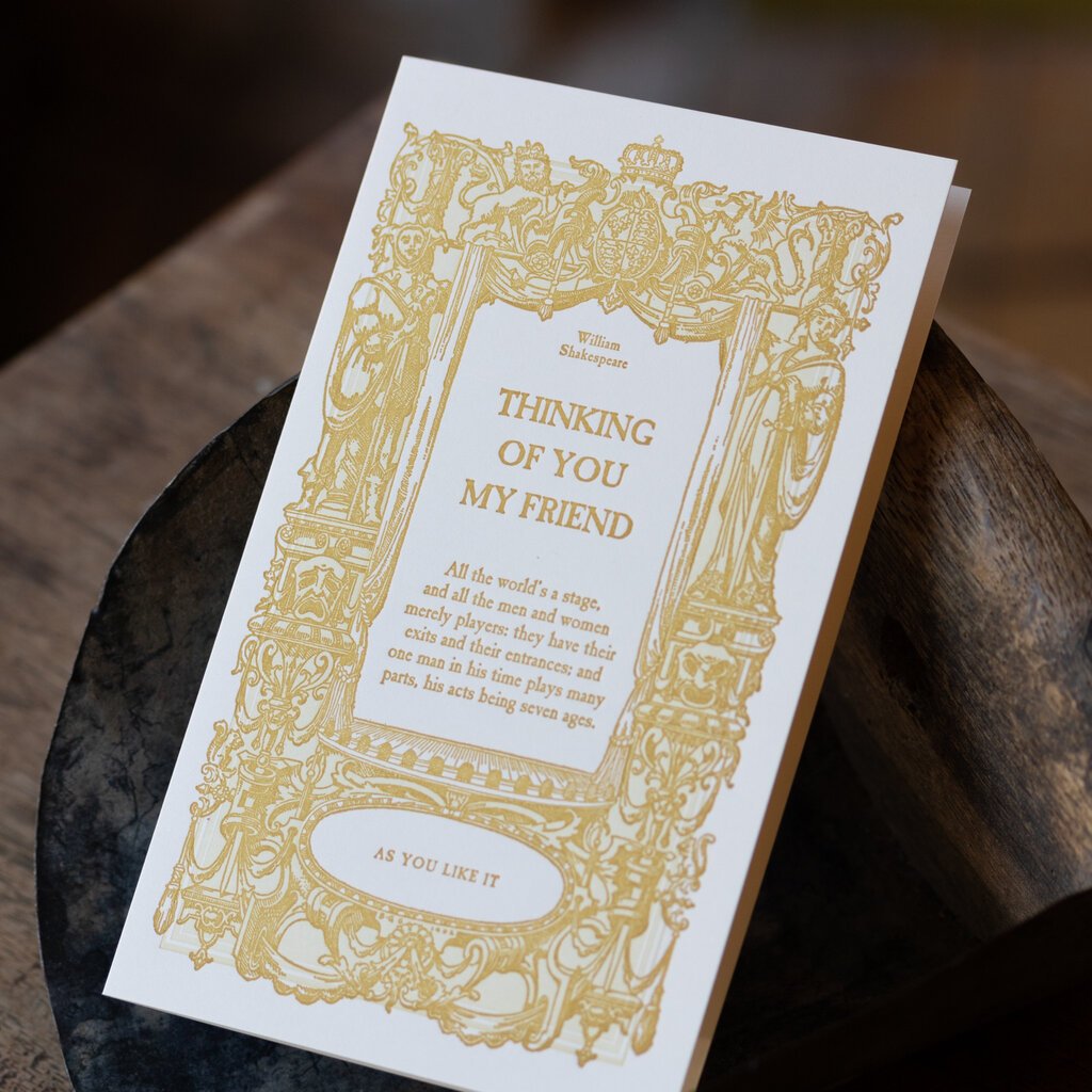 Oblation Papers & Press Thinking of You Friend English Literature Letterpress Card