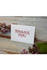 Oblation Papers & Press Floral Alphabet Thank You Letterpress Card