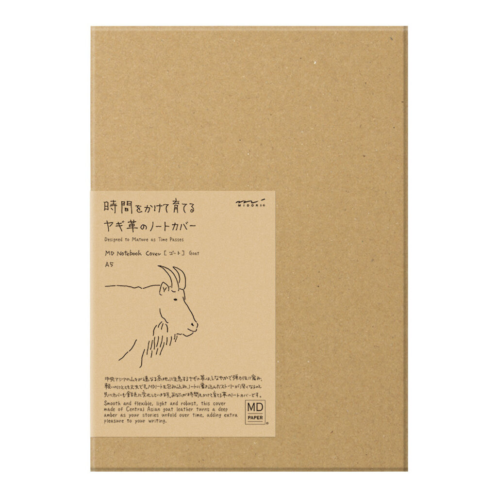 Midori MD A5 Notebook Cover in Chèvre Goat Leather 100% Handcrafted  Personalised -  New Zealand