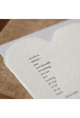 Oblation Papers & Press Frida Kahlo Quote Letterpress Deckled Heart Card
