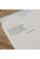Oblation Papers & Press Rossetti Christmas Quote Letterpress Deckled Heart Card