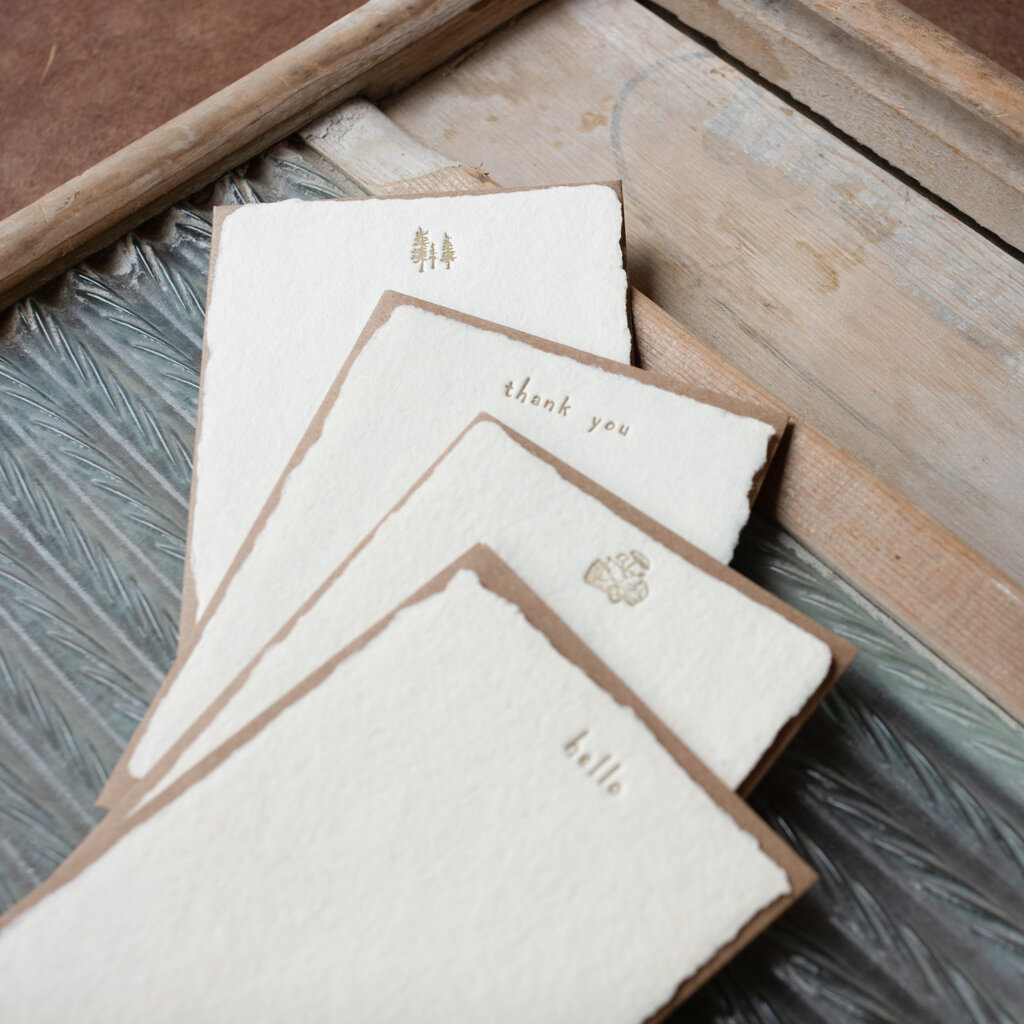 Oblation Papers & Press Thank You Handmade Paper Letterpress Deckled Note