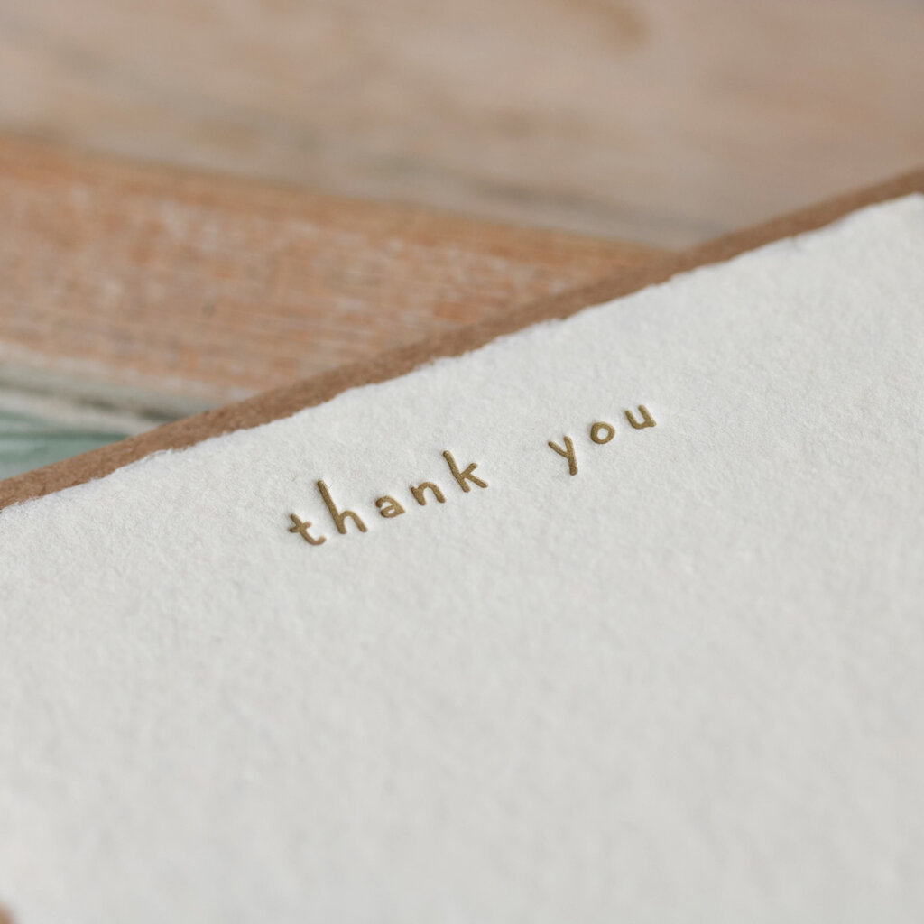 Oblation Papers & Press Thank You Handmade Paper Letterpress Deckled Note