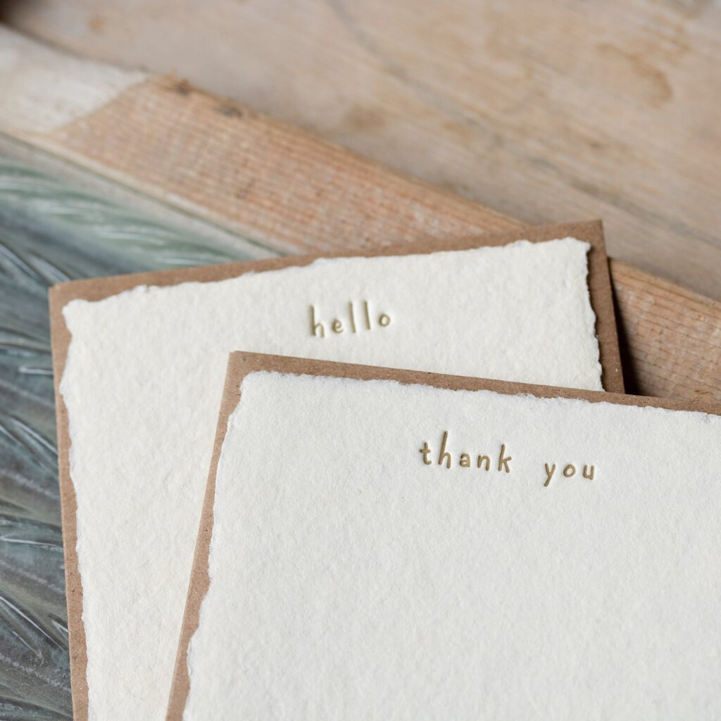 Oblation Papers & Press Thank You Handmade Paper Letterpress Deckled Note