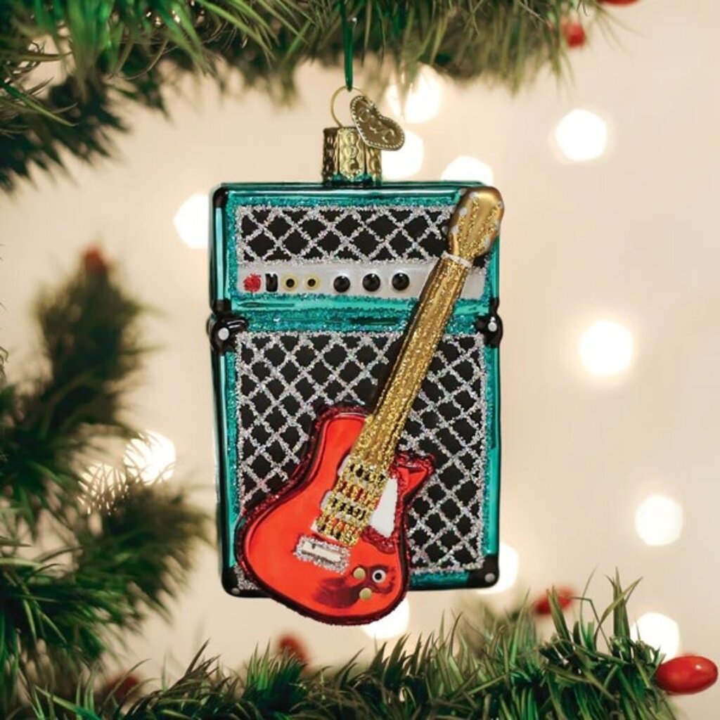 Old World Christmas Guitar and Amp Ornament