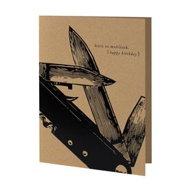 Oblation Papers & Press Knife Birthday Vintage Foil Letterpress Card