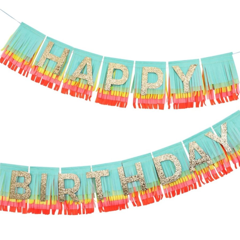 Meri Meri Rainbow Happy Birthday Fringe Garland