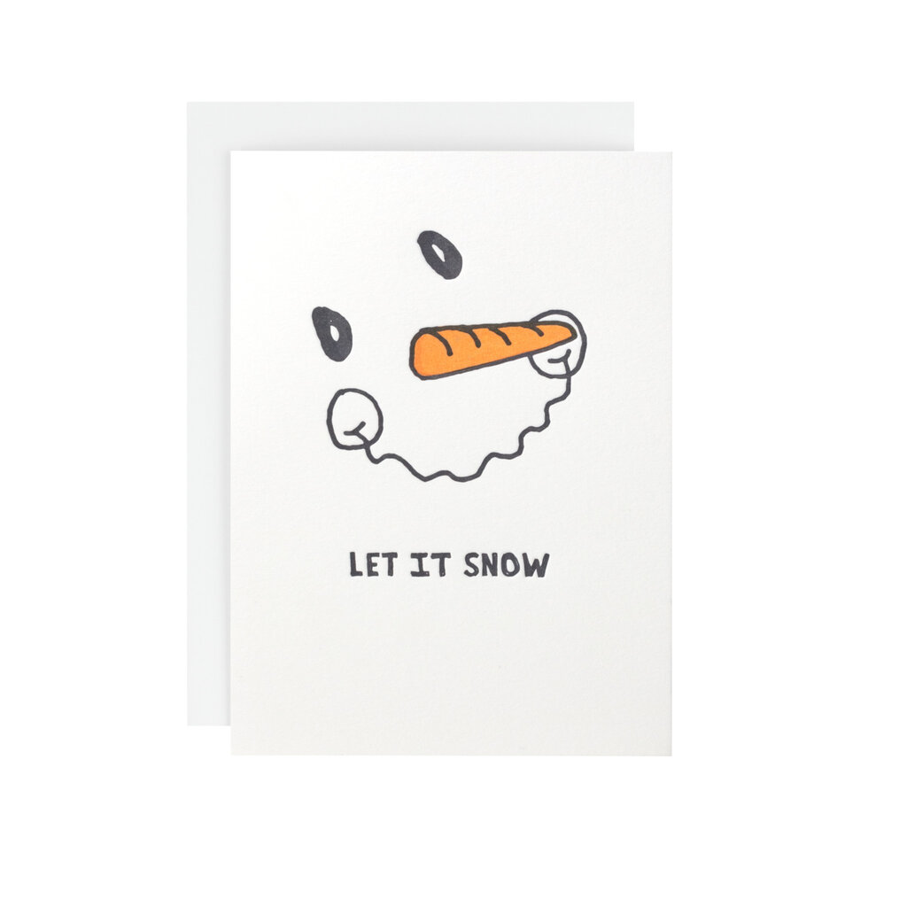 Hat + Wig + Glove Let It Snow Holiday Letterpress Card