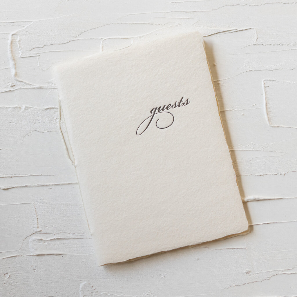 Oblation Papers & Press Cream Handmade Paper Letterpress Mini Guest Booklet