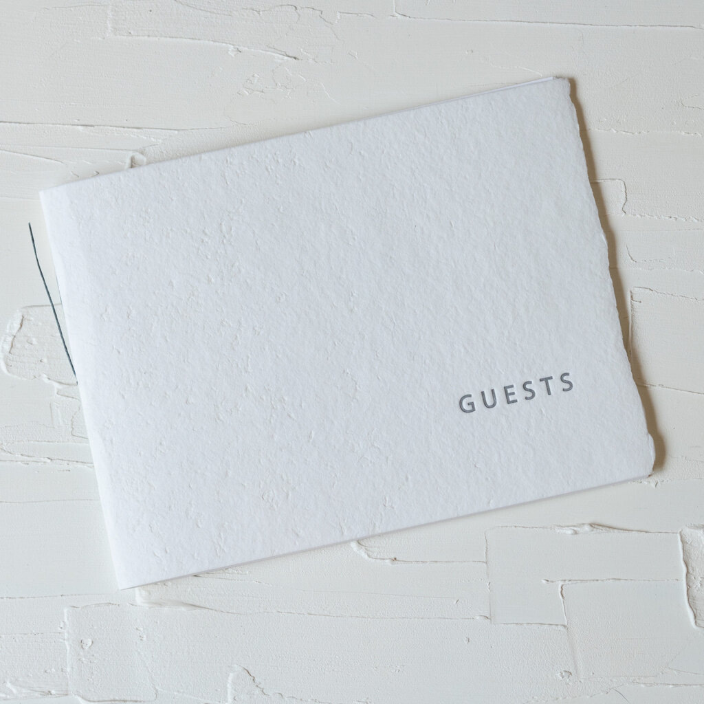 Oblation Papers & Press White Handmade Paper Letterpress Guest Book