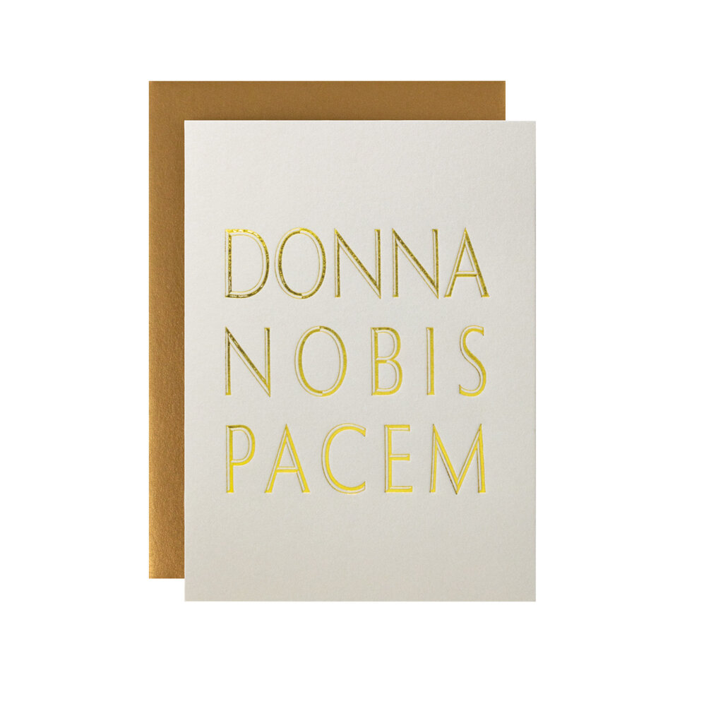 Hat + Wig + Glove Donna Nobis Pacem - Give Us Peace Christmas Letterpress Card